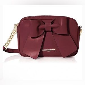 Karl Lagerfeld Merlot Kris Crossbody Bow Purse
